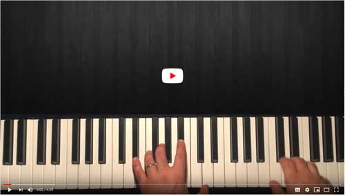 Thumbnail of lesson video showing piano keyboard